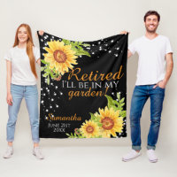 Retirement Floral Sunflower Quote Black