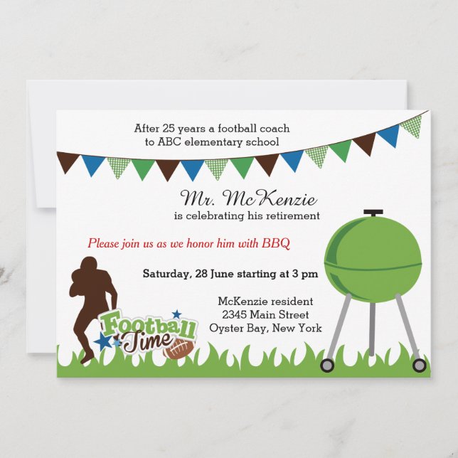 Retirement football coach invitation (Front)
