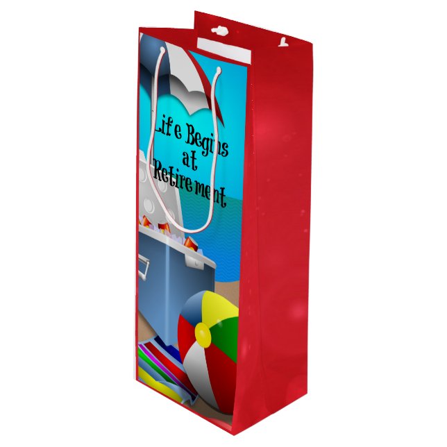 Retirement - Fun at the Beach Wine Gift Bag (Front Angled)