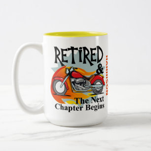 Retirement Funny Bikers Saying Two-Tone Coffee Mug