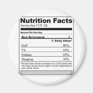 Retirement Funny Nutrition label Magnet