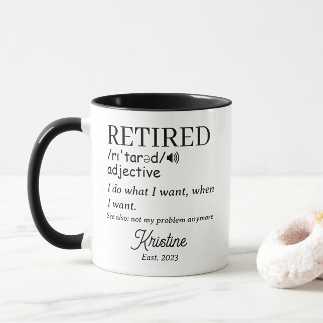 Retirement Funny Retired Definition Mug (With Donut)