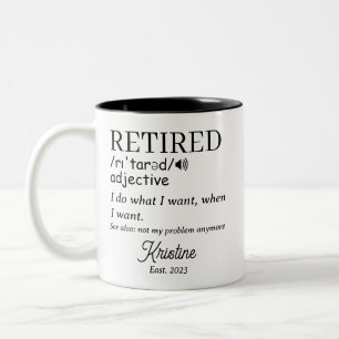 Retirement Funny Retired Definition Two-Tone Coffee Mug