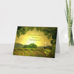 Retirement Funny Wine and Vineyard Congratulations Holiday Card