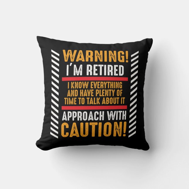 Retirement Gag Saying Senior Retired Husband Cushion (Front)