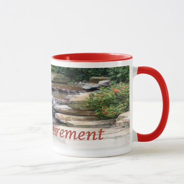 Retirement Garden Waterfall Cascade Ringer Mug (Right)