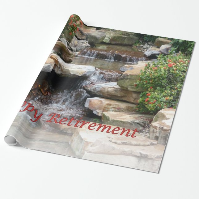 Retirement Garden Waterfall Cascade Wrap Paper (Unrolled)