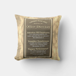 Retirement Gift Custom Golden Vintage Sign Cushion