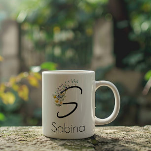 Retirement gift employer monogram watercolor  large coffee mug