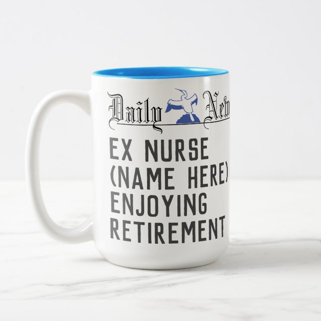 Retirement Gift for a Nurse Two-Tone Coffee Mug (Left)