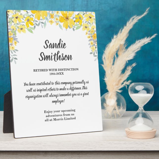 retirement gift for boss, employee, long service plaque (Side)