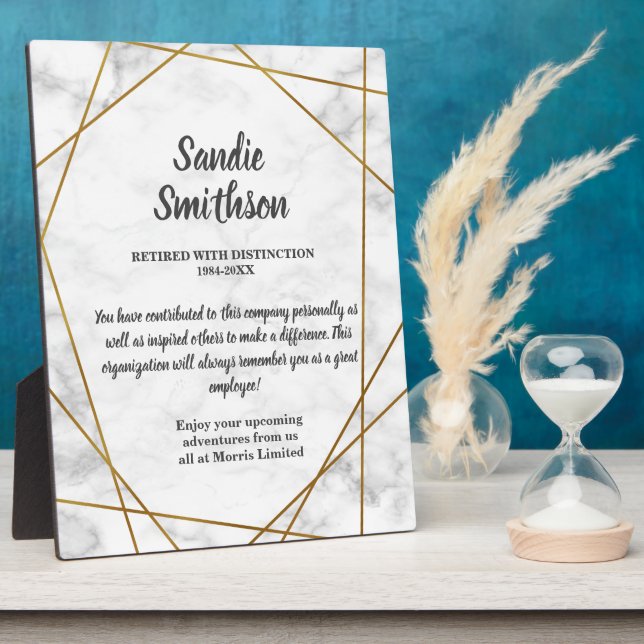 retirement gift for boss, employee, long service plaque (Side)