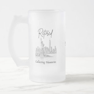 Retirement Gift for Travelers Frosted Glass Beer Mug