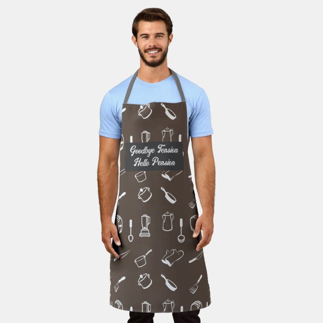 Retirement Gift Goodbye Tension Hello Pension  Apron (Worn)