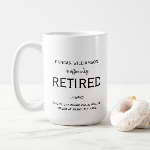 Retirement gift, personalised humour mug