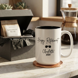 Retirement Gift – “The Adventure Begins” Elegant Two-Tone Coffee Mug