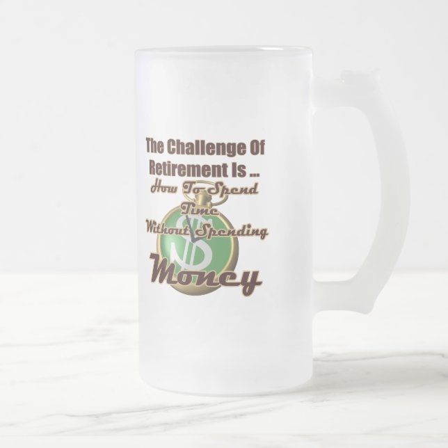 Retirement Gifts and Retirement T-shirts Frosted Glass Beer Mug (Right)