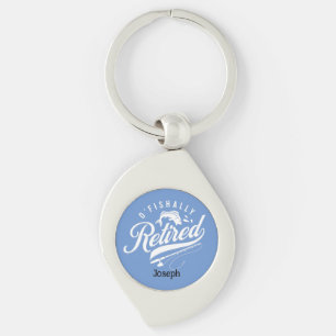Retirement Gifts. Fisherman/woman. Editable name Key Ring