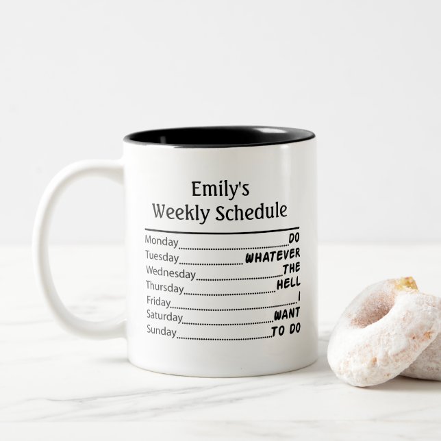 Retirement gifts for women and men Two-Tone coffee mug (With Donut)