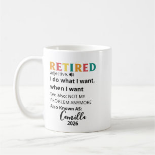 Retirement Gifts For Women, Personalised Retired C Coffee Mug