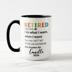 Retirement Gifts For Women, Personalised Retired C Mug