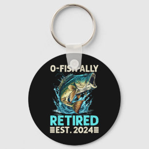 Retirement Gifts Funny Fishing O-fish-ally Retired Key Ring