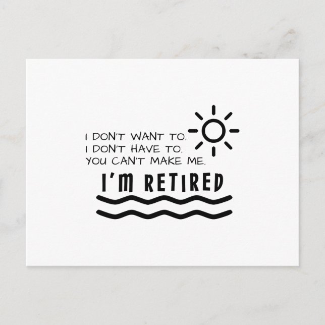 Retirement Gifts Funny For Men Women Dad Mum Postcard (Front)