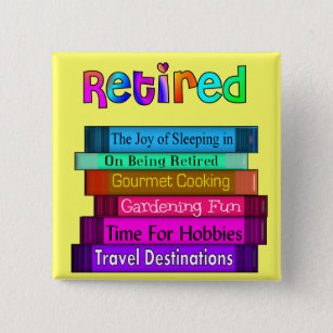 Retirement Gifts Unique Stack of Books Design 15 Cm Square Badge