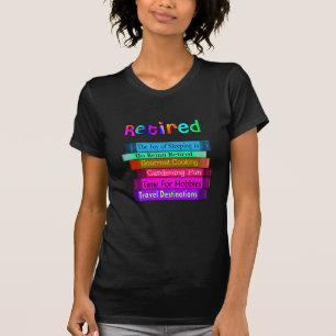 Retirement Gifts Unique Stack of Books Design T-Shirt