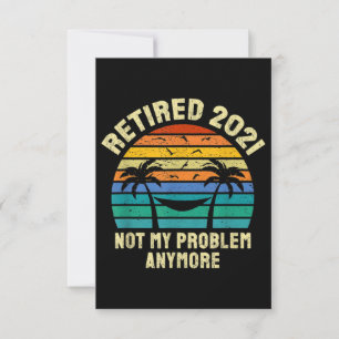 Retirement Gifts Vintage Retired 2021 Card