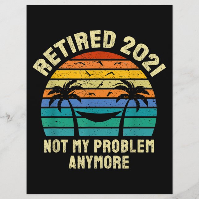 Retirement Gifts Vintage Retired 2021 Custom Letterhead (Front)