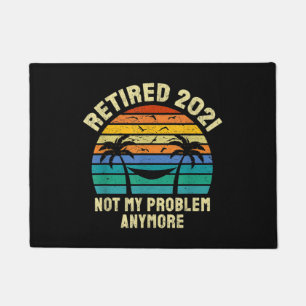 Retirement Gifts Vintage Retired 2021 Doormat