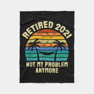 Retirement Gifts Vintage Retired 2021 Fleece Blanket
