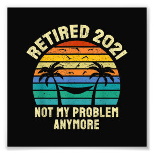 Retirement Gifts Vintage Retired 2021 Photo Print