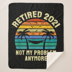 Retirement Gifts Vintage Retired 2021 Sherpa Blanket