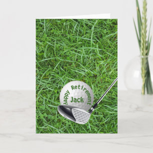 Retirement Golf Ball and Club Card