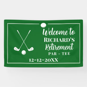 Retirement Golf Ball Tee Flag Modern Banner