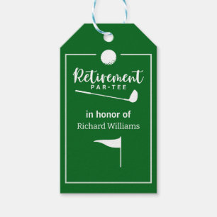 Retirement Golf Ball Tee Flag Modern Gift Tags