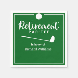 Retirement Golf Ball Tee Flag Modern Napkin