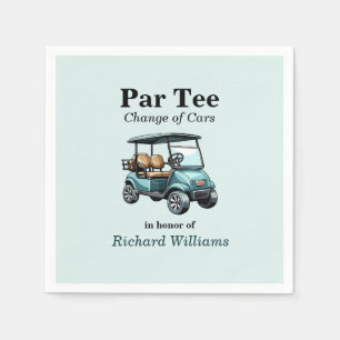 Retirement Golf Cart Par Tee Themed Napkin