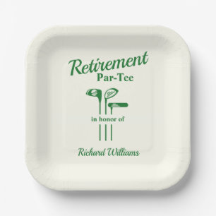 Retirement Golf Clubs Themed Par Tee Paper Plate