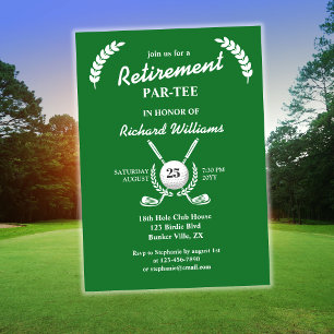 Retirement Golf Clubs Wreath Themed Party Invitation