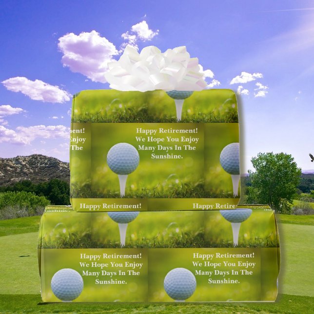 Retirement Golf Days Add Text & Name Wrapping Paper (Creator Uploaded)