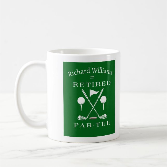 Retirement Golf Modern Emblem Golf Clubs Retired Coffee Mug (Left)