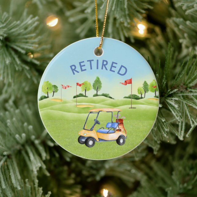 Retirement Golf Theme Name Date Ceramic Tree Decoration (Tree)