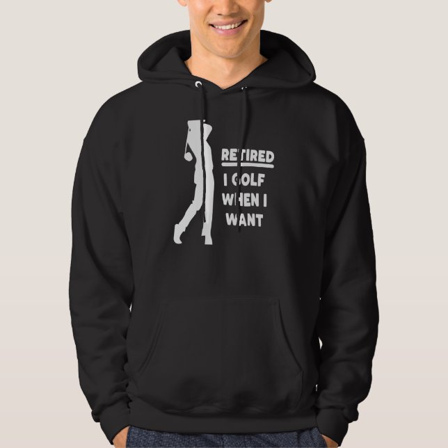 Retirement Golfer Retired Dad Golf Mum Golf Ball C Hoodie (Front)