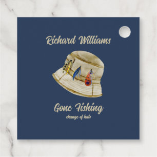 Retirement Gone Fishing Retired Fisherman Hat Favour Tags