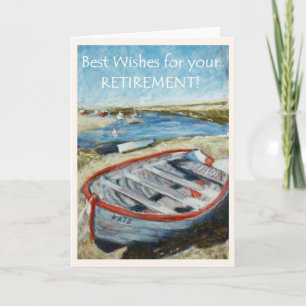 Retirement Good Wishes Card, Rowing Boat Card