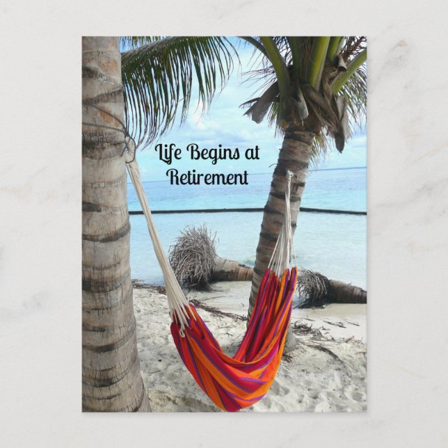 Retirement: Hammock on the Beach Postcard (Front)