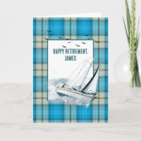 Retirement Heeling Sailboat On Plaid